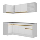 Ver imagem 3 de Armário de Cozinha Compacta de Canto com Rodapé Veneza Multimóveis V2093 Branco/Dourado