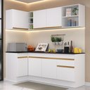 Ver imagem 7 de Armário de Cozinha Compacta de Canto com Rodapé Veneza Multimóveis V2093 Branco/Dourado