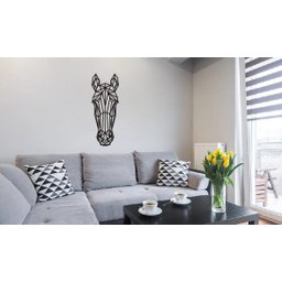 Cavalo Geométrico Poligonal 60x22cm em Madeira MDF Aplique de Parede - 3