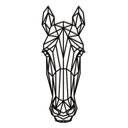 Ver imagem 1 de Cavalo Geométrico Poligonal 60x22cm em Madeira MDF Aplique de Parede