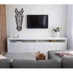 Cavalo Geométrico Poligonal 60x22cm em Madeira MDF Aplique de Parede - 2
