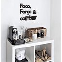 Ver imagem 2 de Foco Força & Café (Fé) 40x40cm Lettering em Madeira Mdf Aplique de Parede
