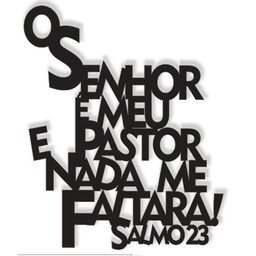 Salmo 23 O senhor é meu Pasto 49x60cm LETTERING em Madeira Mdf Aplique de Parede - 1