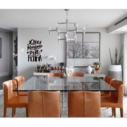 Que a felicidade vire rotina 50x36cm LETTERING Aplique em Madeira Mdf Parede - 3
