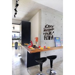 Que a felicidade vire rotina 50x36cm LETTERING Aplique em Madeira Mdf Parede - 2