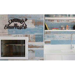 Cantinho Do Churrasco 45x21cm Lettering Aplique em Madeira MDF Parede - 2