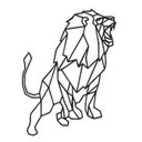 Ver imagem 1 de Leão Geométrico Poligonal Corpo 60x44cm em Madeira MDF Aplique de Parede