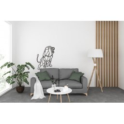 Leão Geométrico Poligonal Corpo 60x44cm em Madeira MDF Aplique de Parede - 3