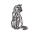 Ver imagem 1 de Gato Geométrico Poligonal 60x38cm em Madeira MDF Aplique de Parede