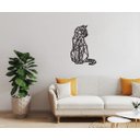 Ver imagem 2 de Gato Geométrico Poligonal 60x38cm em Madeira MDF Aplique de Parede