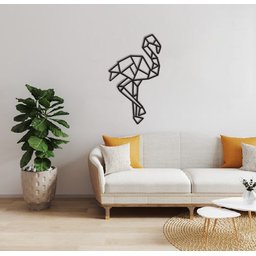 Flamingo Geométrico Poligonal 60x35cm em Madeira MDF Aplique de Parede - 4
