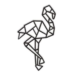 Flamingo Geométrico Poligonal 60x35cm em Madeira MDF Aplique de Parede - 1