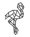 Ver imagem 1 de Flamingo Geométrico Poligonal 60x35cm em Madeira MDF Aplique de Parede
