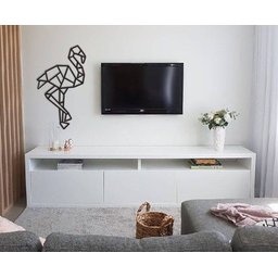 Flamingo Geométrico Poligonal 60x35cm em Madeira MDF Aplique de Parede - 3