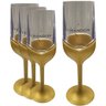 Conjunto 4 Taças Chandon Champagne Espumante 250ml Champanhe Dourado - 1