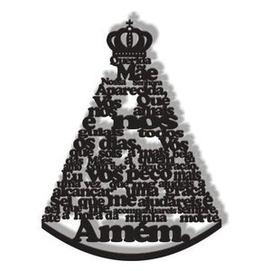Nossa Senhora Aparecida 60x44cm em Madeira MDF Escultura de Parede