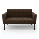 Ver imagem 2 de Sofá Namoradeira 2 Lugares Base de Madeira Preto Elisa Suede D03 - D'Rossi Cor Marrom