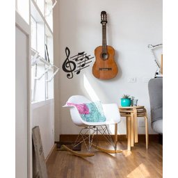Notas Musicais 50x50cm Madeira MDF Aplique de Parede - 2