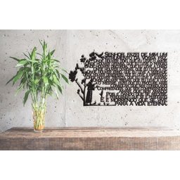 Oração Francisco 60x33cm LETTERING Em Madeira Mdf Escultura De Parede - 2