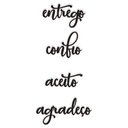 Ver imagem 1 de Entrego Confio Aceito Agradeço 32x70cm em Madeira Mdf Lettering Aplique Parede