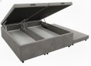 Ver imagem 2 de Cama Box Bau Casal Bipartido C/ Cama Auxiliar Suede 47x138x188 - Santo Box:cinza