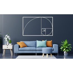 Sequencia Fibonacci 60x37cm Da Vinci Proporção Áurea em Madeira MDF Aplique de Parede - 3