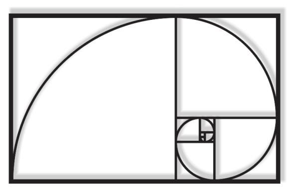 Sequencia Fibonacci 60x37cm Da Vinci Proporção Áurea em Madeira MDF Aplique de Parede - 1