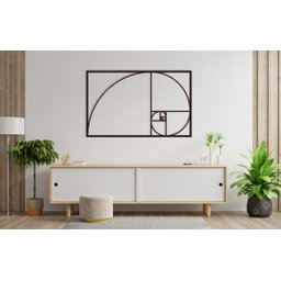 Sequencia Fibonacci 60x37cm Da Vinci Proporção Áurea em Madeira MDF Aplique de Parede - 2