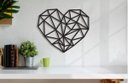 Ver imagem 2 de Coração Geométrico MDF 56x48cm em Madeira MDF Aplique Parede - Preto