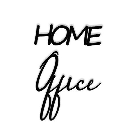 Home Office 50x35cm Lettering em Madeira MDF Aplique de Parede