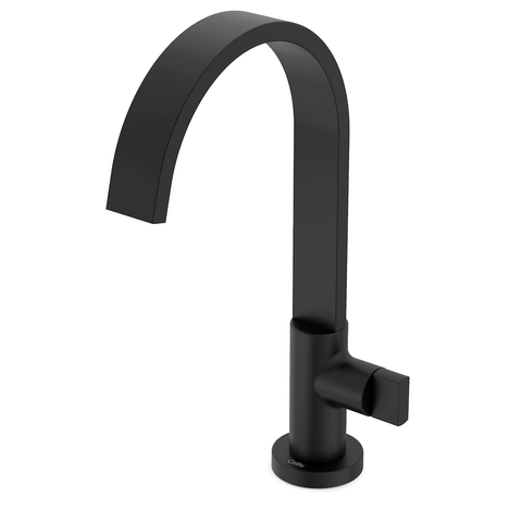 Torneira Celite Flow Lavatório Mesa Bica Alta Preto Matte
