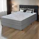 Ver imagem 2 de Cama Box Casal + Colchão com Massageador Espuma D33 Função Ortopédica 138x188cm Cinza