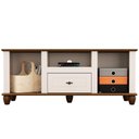 Ver imagem 7 de Rack para Sala de Estar TV 65 pol 2 Portas 1 Gaveta 150cm Alegra S05 Off White Nogueira - Lyam Decor