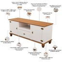 Ver imagem 5 de Rack para Sala de Estar TV 65 pol 2 Portas 1 Gaveta 150cm Alegra S05 Off White Nogueira - Lyam Decor