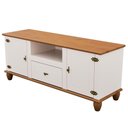 Ver imagem 2 de Rack para Sala de Estar TV 65 pol 2 Portas 1 Gaveta 150cm Alegra S05 Off White Nogueira - Lyam Decor