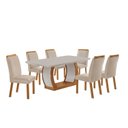 Ver imagem 2 de Conjunto de Mesa de Jantar Kate 180 Tp MDF Canto Copo 6 Cadeiras Mariana