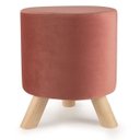 Ver imagem 1 de Pufe em Veludo e Madeira