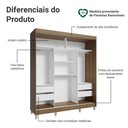 Ver imagem 5 de Guarda-Roupa Casal com Pés 3 Portas de Correr de Espelho Reno Madesa
