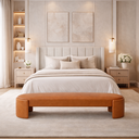 Ver imagem 1 de Recamier Luxo Decorativo Puff Fly 193cm Cama King Estofados:marrom Courino Sintético