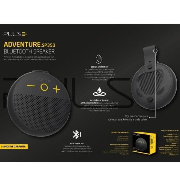 Sp353 Bluetooth Caixa de Som Bluetooth Pulse Adventure 10W Bt - Sp353 | MadeiraMadeira