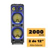 Caixa de Som Amplificada Multilaser Sp343 - 2000W 2 Microfones com Fio - 2