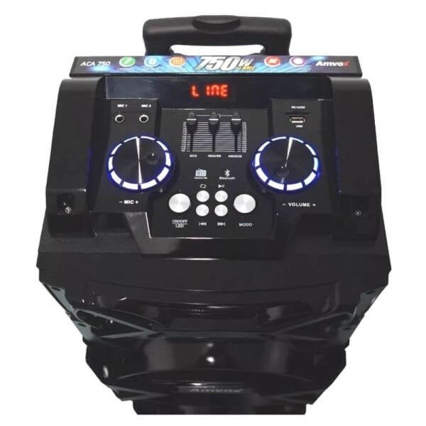 Caixa Amplificada Aca 1002 Trovao - Amvox LED Bluetooth USB - 4