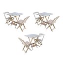Ver imagem 1 de Kit 3 Conjuntos De Mesa Dobravel Com 2 Cadeiras De Madeira 70X70 Para Restaurante E Bar - Sem Pintur