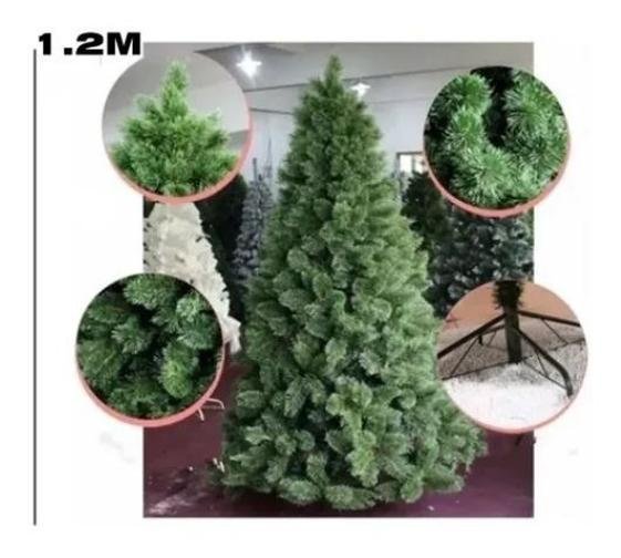 Árvore de Natal Luxo Verde Nevada 1,2m 170 Galhos - 2