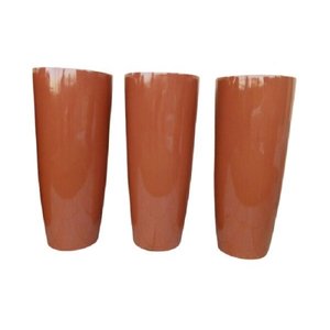 Vaso decorativo em fibra de vidro - Vaso Magia Flor 90 cm - marron terracota