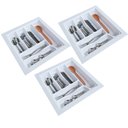 Ver imagem 3 de Kit 03 Organizador Divisor de Talheres para Gaveta M04 Bandeja 45,6x49,1 Cm Separador Branco - Inovi