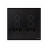 INTERRUPTOR TOUCH LASS 4 BOTÕES WIFI + 2 TOMADAS PRETO LUMENX 4X4 - 2
