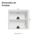 Ver imagem 2 de Armário Aéreo 70 cm 2 Portas Branco/Crema Vik Madesa