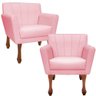 Kit 2 Poltrona Para Sala Quarto Decoração Iza Rosa Claro - 1
