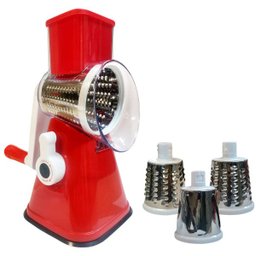 Cortador Fatiador de Legumes com 3 Laminas Ralador Queijo Legumes Verduras - 1 Cortador Fatiador de Legumes com 3 Laminas Ralador Queijo Legumes Verduras - 1